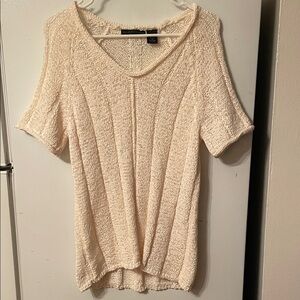 Preswick‎ & Moore Cream XL Cotton Blend Top